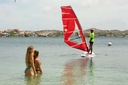 windsurf grouplesson windsurfing curacao drie